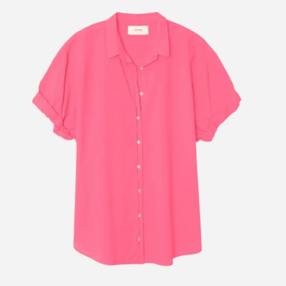 Xirena Channing Strawberry Pink Button Up Blouse size Small